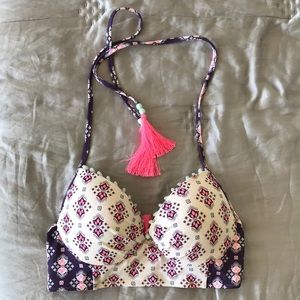 VS printed tassel bikini set